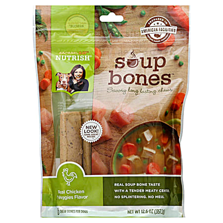 Rachael Ray Nutrish Soup Bones Chicken & Veggies Flavor Dog Treats