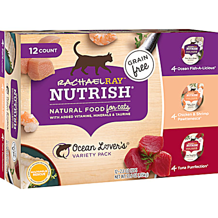 Rachael Ray Nutrish Ocean Lover's 2.8 oz Adult Variety Grain Free Wet Cat Food - 12 Pk