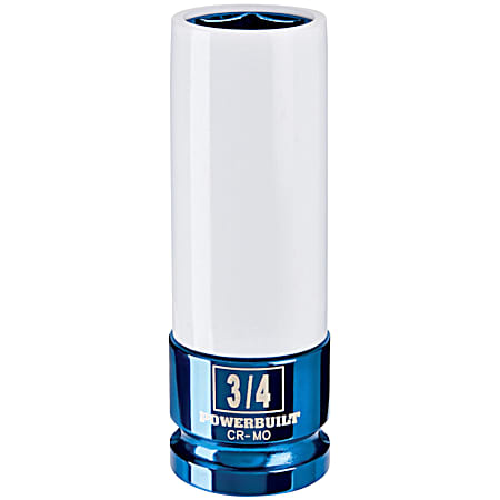 1/2 in Drive x 3/4 in Thin Wall Blue/White Lug Nut Socket - 941042