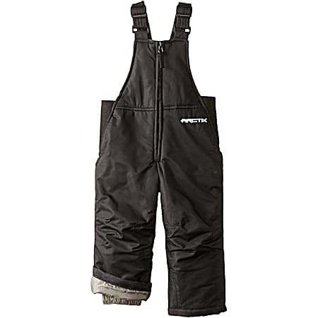 Toddler Black Overall Insulated Polyester Snow Bibs