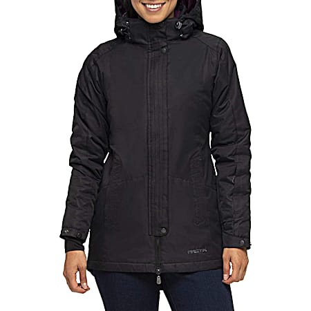 Women's Gondola Black Insulated Hooded Full Zip Jacket