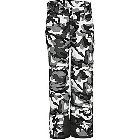 Youth Black Camo Polyester Dobby ThermaLock Snow Pants