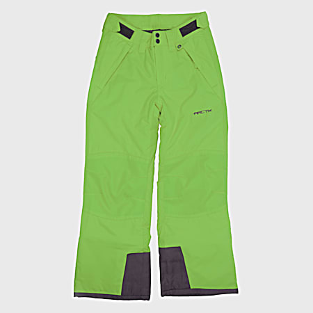 Youth Lime Green ThermaTech Insulated Lightweight Low Bulk Snow Pants