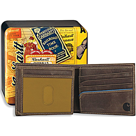 Men's Brown Two-Tone Billfold/Wing Wallet