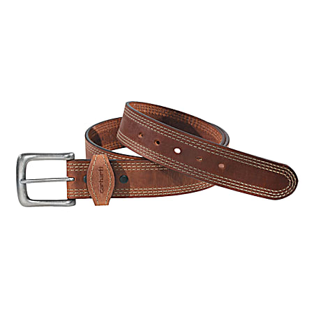 Men's Detroit Carhartt Brown Leather Belt