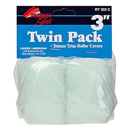 Deluxe 3 in Trim Paint Roller Covers - 2 Pk