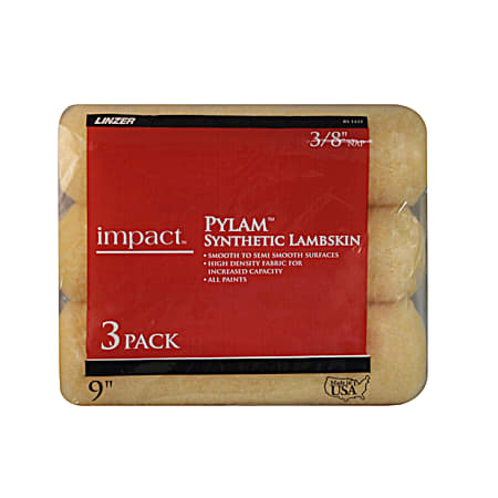 impact Pylam 9 in Synthetic Lambskin Paint Roller Covers - 3 Pk
