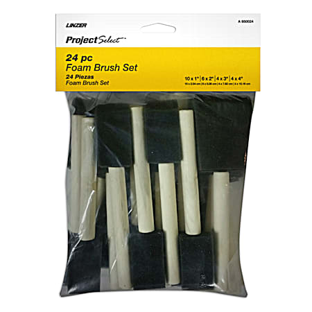 Linzer 1 in, 2 in, 3 in & 4 in Foam Brush Set - Assorted 24 Pk