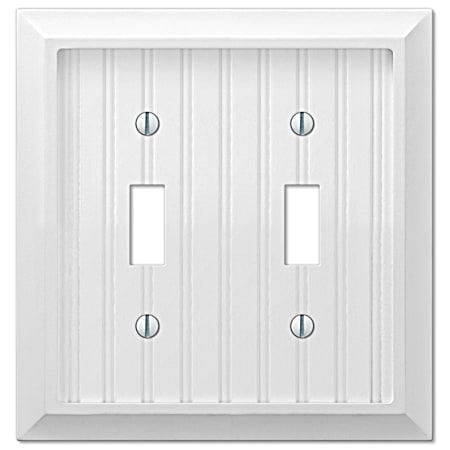 Amerelle Cottage Wood Wallplate - Double Toggle/White