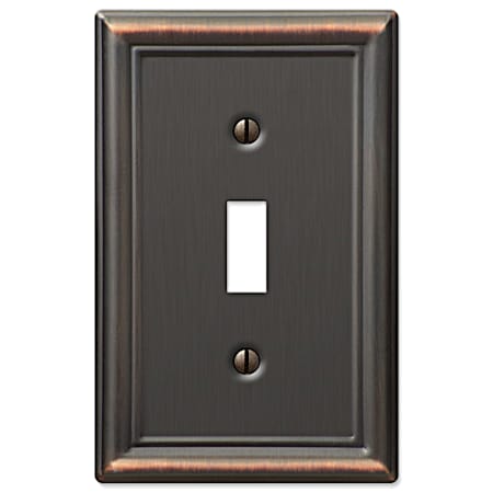Amerelle Chelsea 1 Toggle Wallplate - Aged Bronze Steel