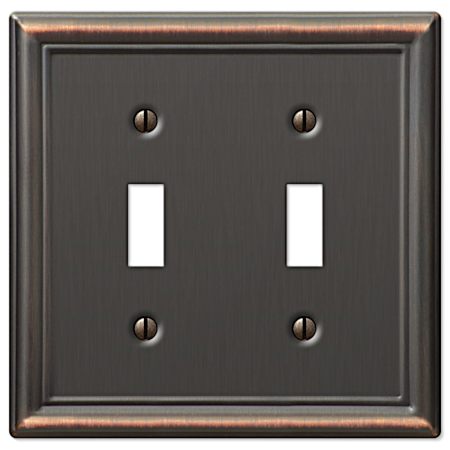 Amerelle Chelsea 2 Toggle Wallplate - Aged Bronze Steel