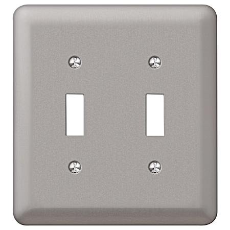 Amerelle Devon Brushed Nickel 2 Toggle Wall Plate