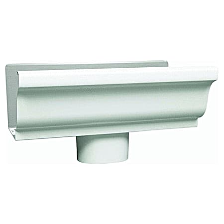 5 in. Gutter End with Drop - White