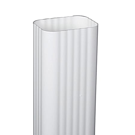 Amerimax 10 ft White Vinyl Traditional Downspout