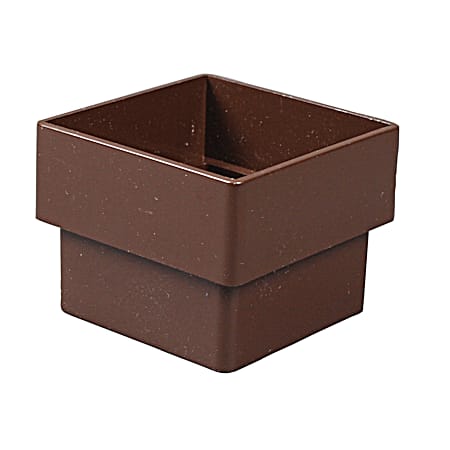 2 x 2 Brown Vinyl Square Contemporary Downspout Connector