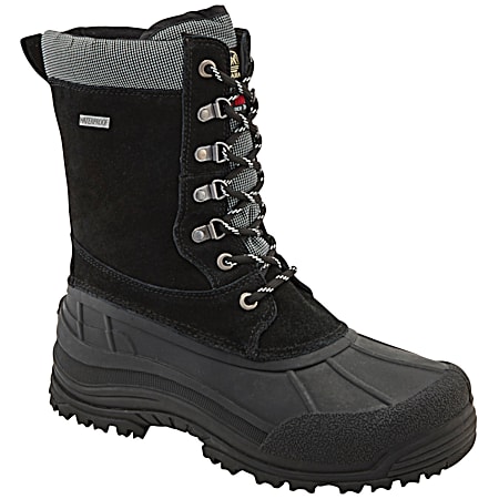 Men's Tundra Black Waterproof Leather Pac Boot