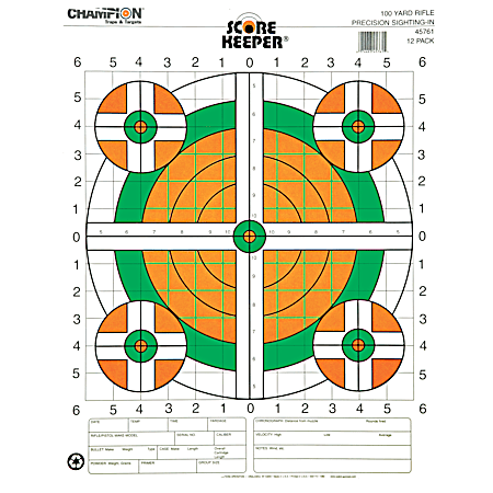 Champion Scorekeeper 14 in x 18 in Rifle Sight-In Targets - 12 Pk