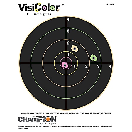 Champion VisiColor 8.5 in x 11 in High-Visibility Paper Targets - 10 Pk