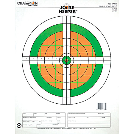 Champion Scorekeeper 14 in x 18 in Small Bore Rifle Targets - 12 Pk