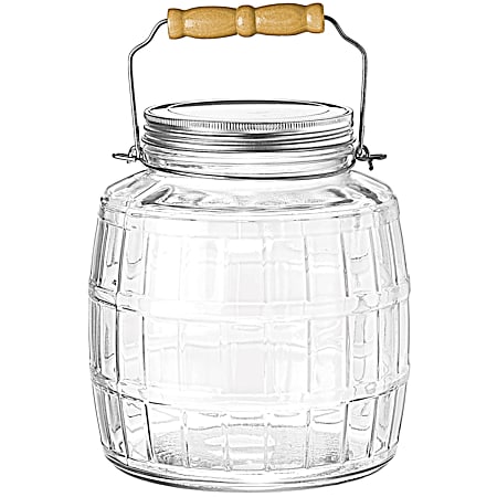 Anchor Hocking Barrel Jar w/ Brushed Aluminum Lid