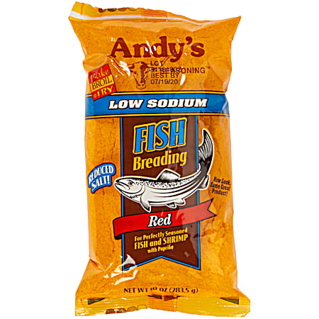 Andy's Seasoning 10 oz Red Low Sodium Fish Breading Mix