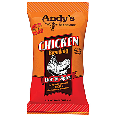Andy's Seasoning 10 oz Hot 'N' Spicy Chicken Breading