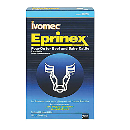 Ivomec Eprinex Pour-On Cattle Dewormer - 5 Liter