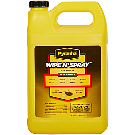 Pyranha 1-gal Wipe N' Spray Flying Insect Spray for Horses