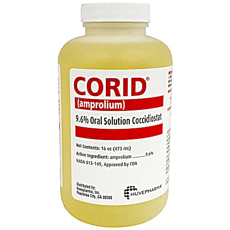 Corid 16 oz 9.6% Oral Solution Coccidiostat for Calves