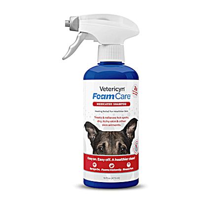 16 oz FoamCare Pet Medicated Shampoo for All Animals