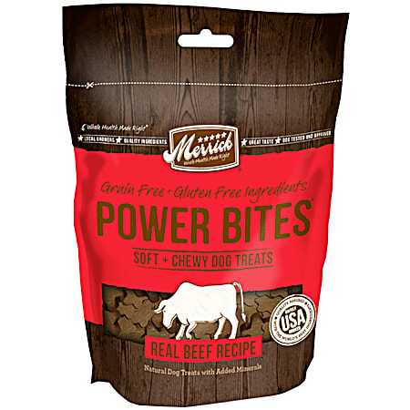 Power Bites Grain-Free Real Beef Recipe Soft & Chewy Dog Treats, 6 oz