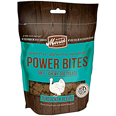 Power Bites Grain-Free Turducken Recipe Soft & Chewy Dog Treats, 6 oz