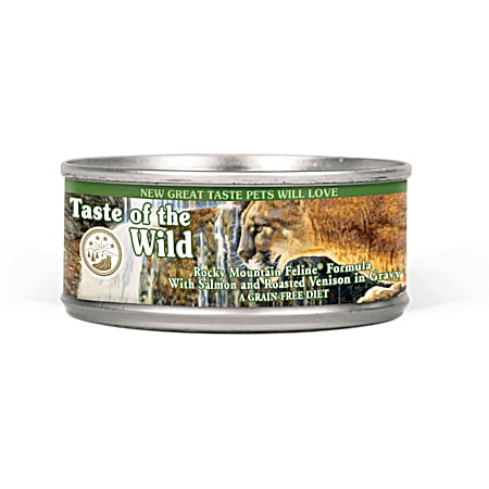 Taste of the Wild Adult Grain Free Rocky Mountain Feline Formula w/ Salmon & Roasted Venison in Gravy Wet Cat Food
