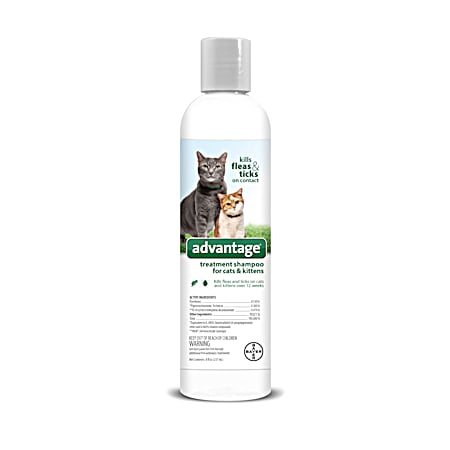 8 oz Cat & Kitten Flea & Tick Treatment Shampoo
