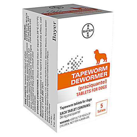 Bayer Tapeworm Dewormer For Dogs - 5 Ct
