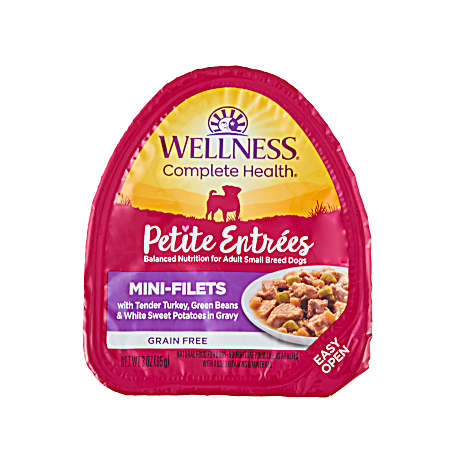 Wellness Petite Entrees 3 oz Mini Filets w/ Turkey, Green Beans & Potatoes Small Breed Wet Dog Food