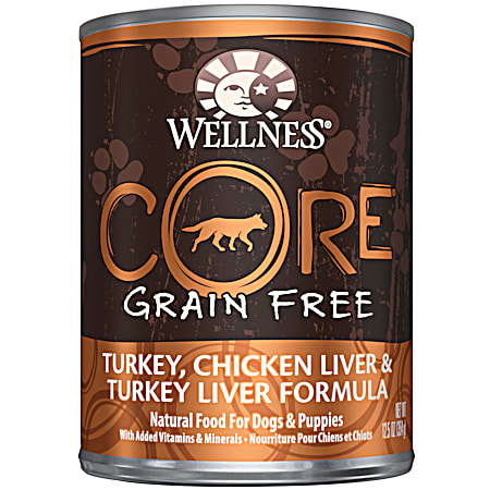 Wellness CORE 12.5 oz Turkey, Chicken Liver & Turkey Liver Grain Free Wet Dog Food