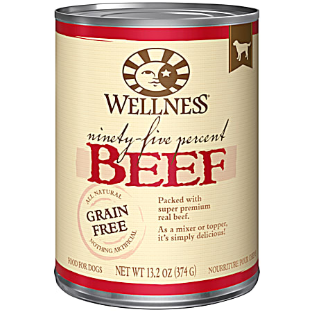 Wellness 13.2 oz Ninety-Five Percent Beef Mixer or Topper Wet Dog Food