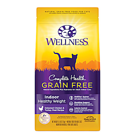 Wellness Complete Health Grain Free Indoor Healthy Weight Deboned Chicken & Turkey Meal Adult Dry Cat Food