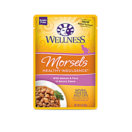 Wellness Morsels Healthy Indulgence w/ Salmon & Tuna in Savory Sauce for Cats