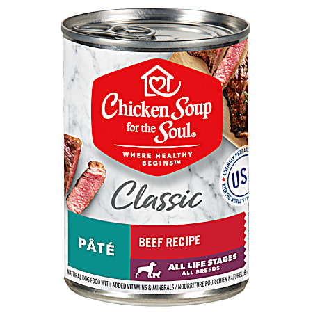 Chicken Soup for the Soul Classic Beef Recipe Paté Wet Dog Food