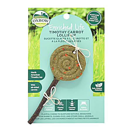 Oxbow Animal Health Timothy Carrot Lollipop for Small Animals