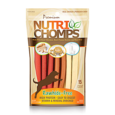 Nutri Chomps Assorted Flavor Mini Pork Twist Dog Treats - 15ct/6.35oz