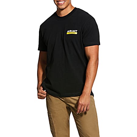 Rebar Men's Rebar Cotton Strong Black Roughneck Graphic Crew Neck Short Sleeve T-Shirt