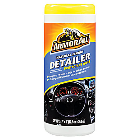 ArmorAll Natural Finish Detailing Protectant Wipes - 25 Ct.
