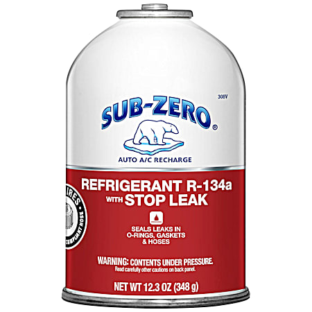 Sub-Zero 12.3 oz Auto A/C Recharge Refrigerant R134a w/ Stop Leak