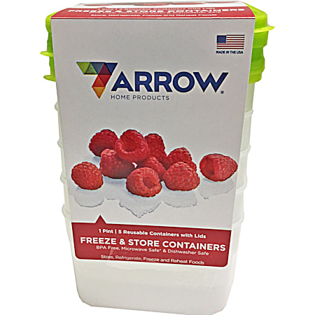 Arrow 1 pt Freezer Storage Container - 5 Pk