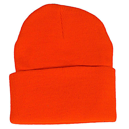 Knit Cuff Blaze Orange Hat