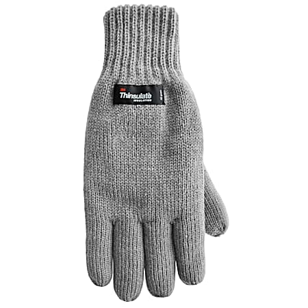 Ladies' Grey Thinsulate Knit Gloves