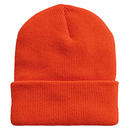 Adult Blaze Orange Thinsulate Super Stretch Knit Cuff Hat